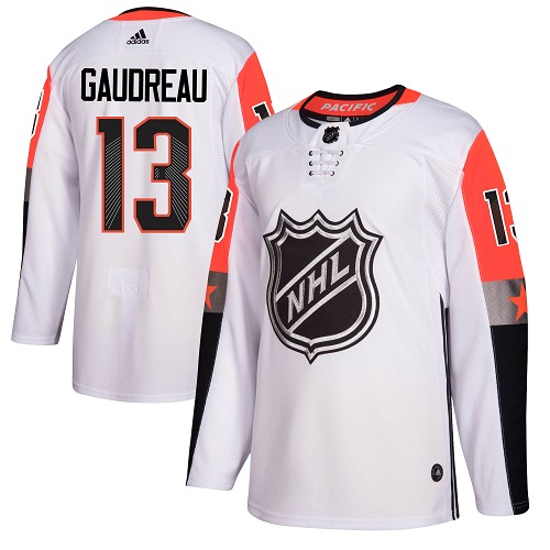 Adidas Flames #13 Johnny Gaudreau White 2018 All-Star Pacific Division Authentic Stitched NHL Jersey